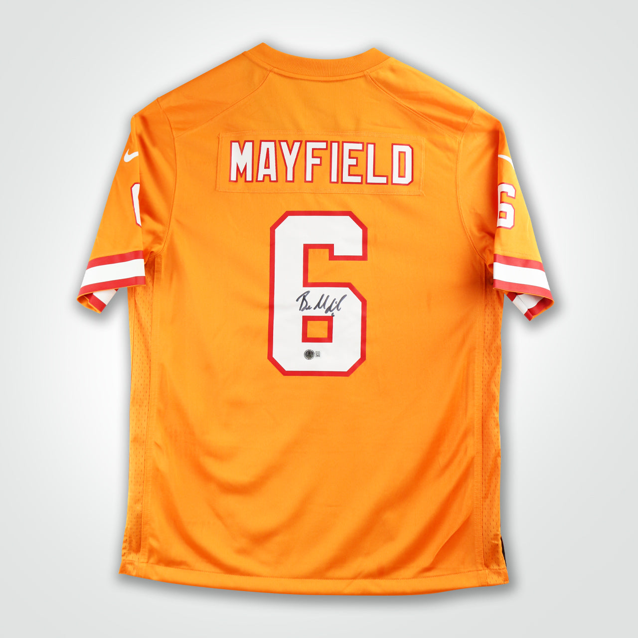 The Real Autograph Baker Mayfield Signed Buccaneers Nike Game Jersey