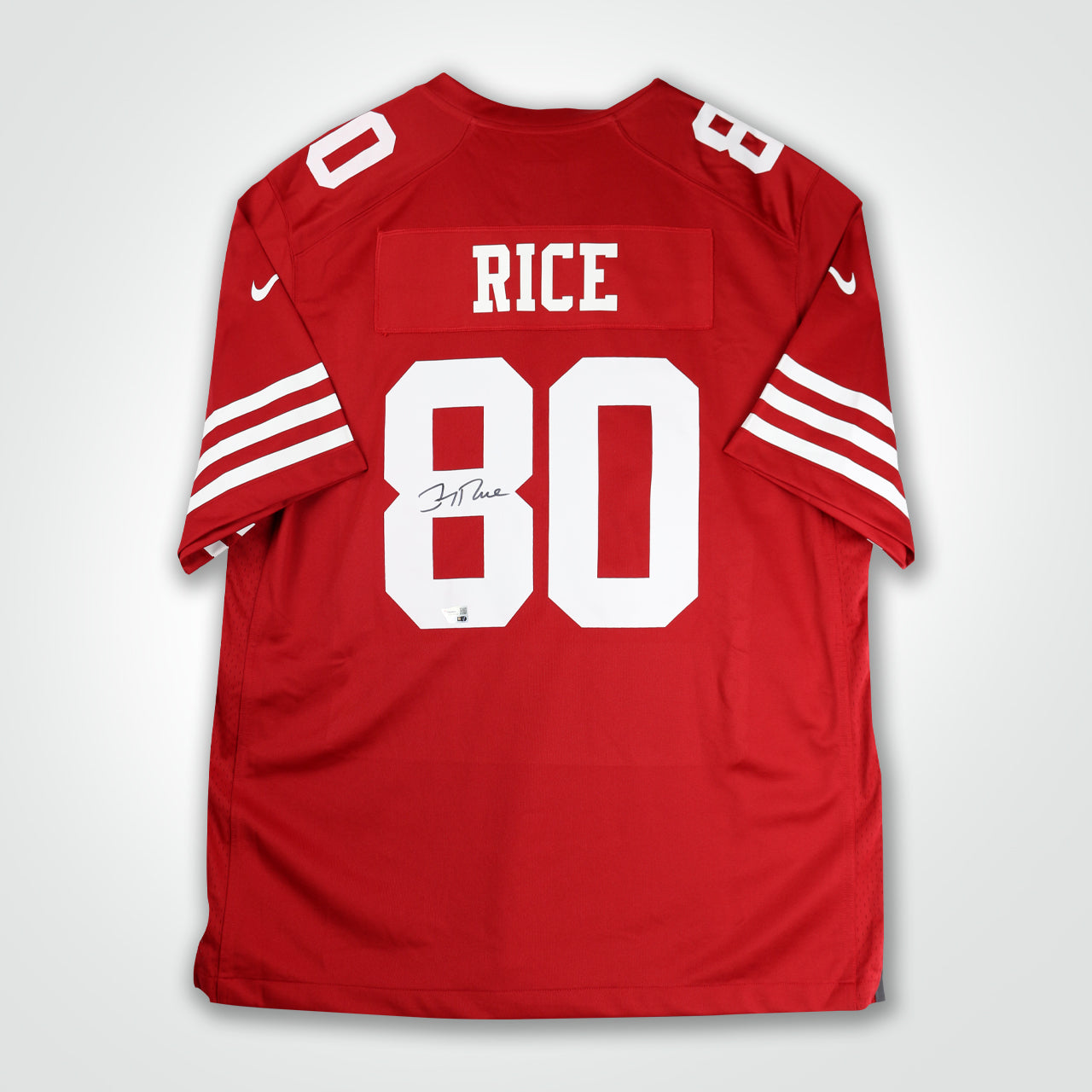 The Real Autograph Jerry Rice Signed 49ers Nike Game Jersey