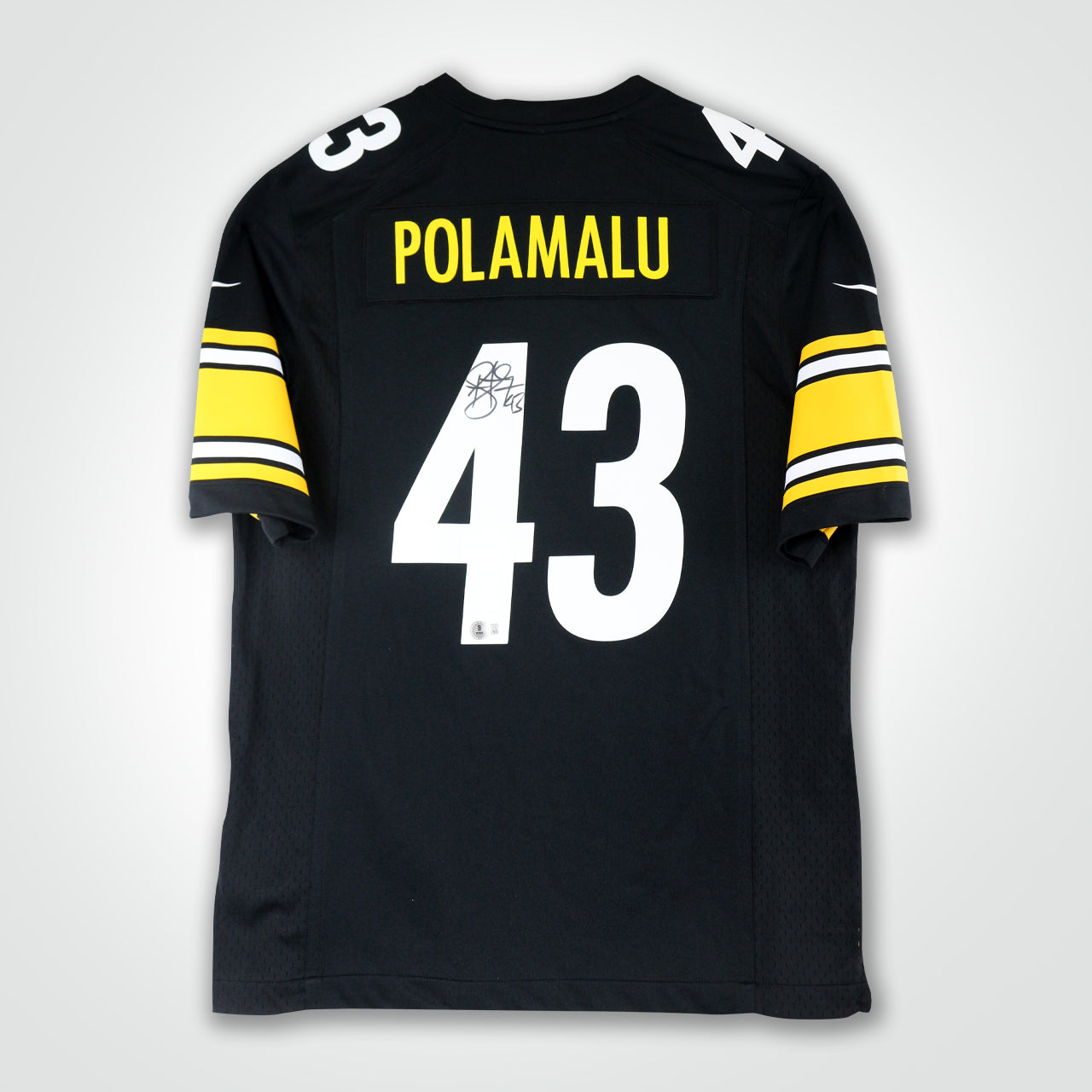 Troy Polamalu Nike cheapest Autographed Black Jersey Decal Authentic XL Steelers