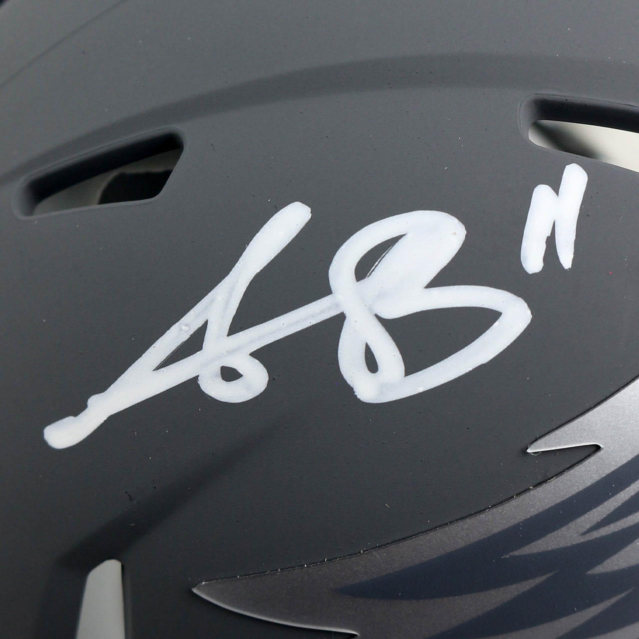 AJ Brown Signed Eagles Slate Speed Mini Helmet