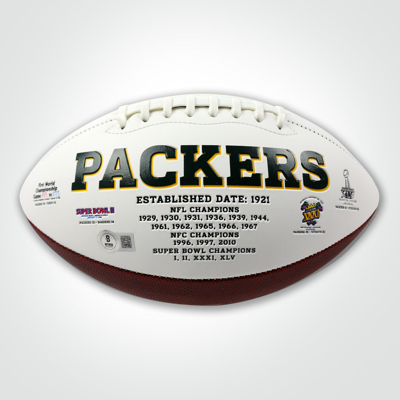 Aaron Jones Signed Packers White Panel Football