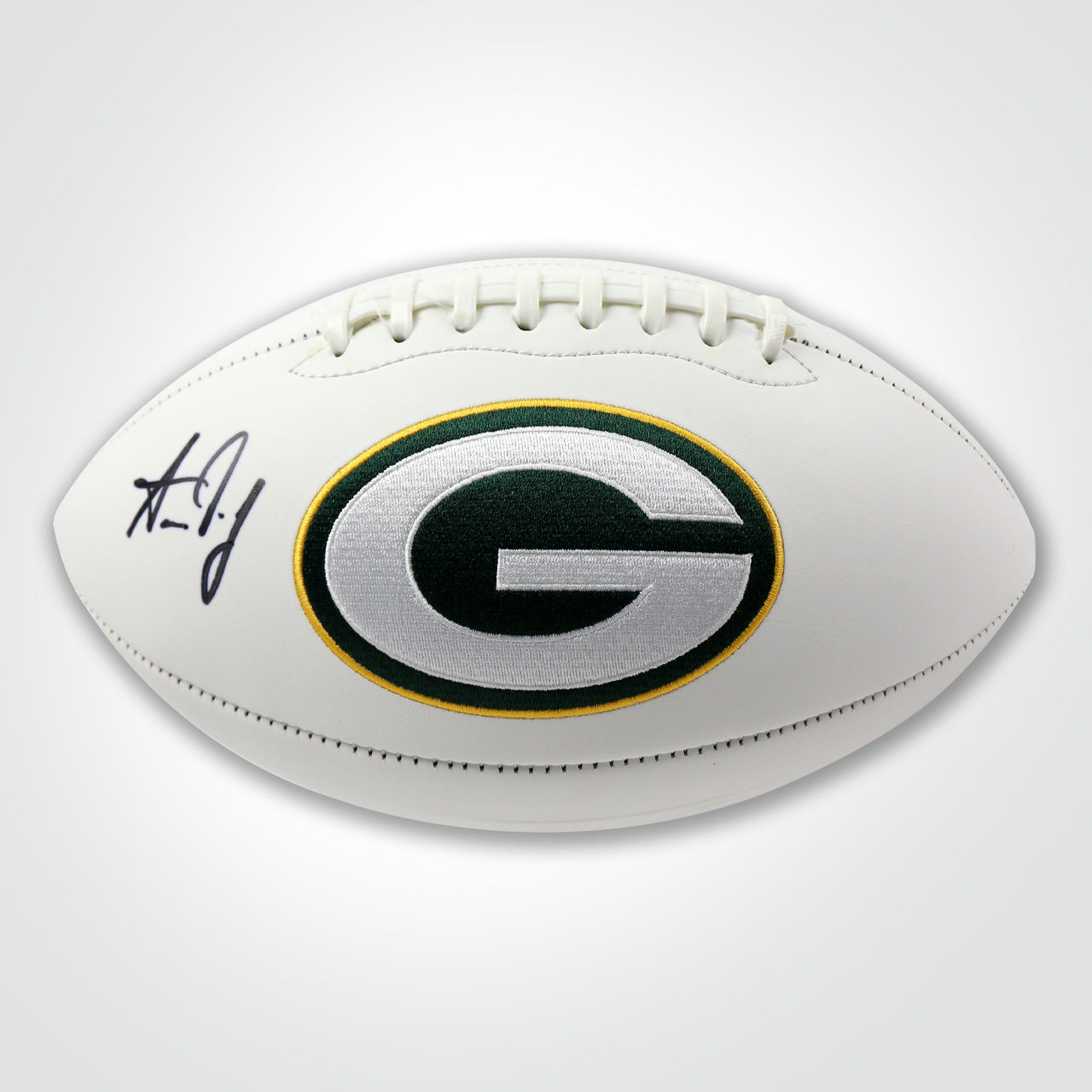 Aaron Jones Signed Packers White Panel Football