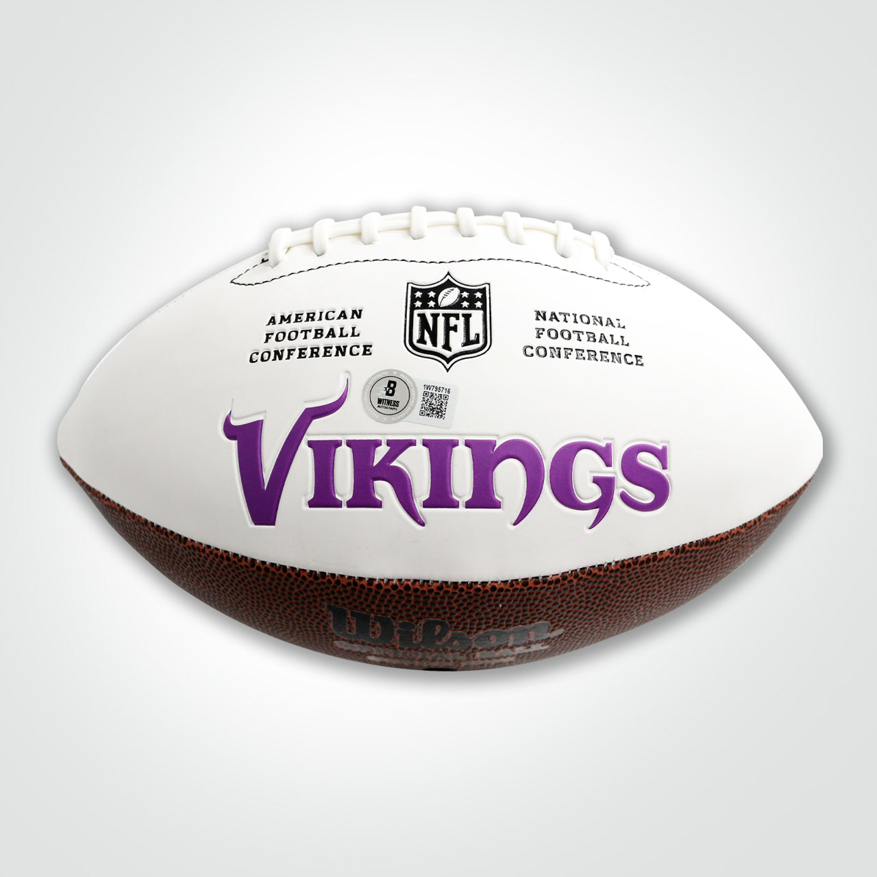 Aaron Jones Signed Vikings White Logo Football