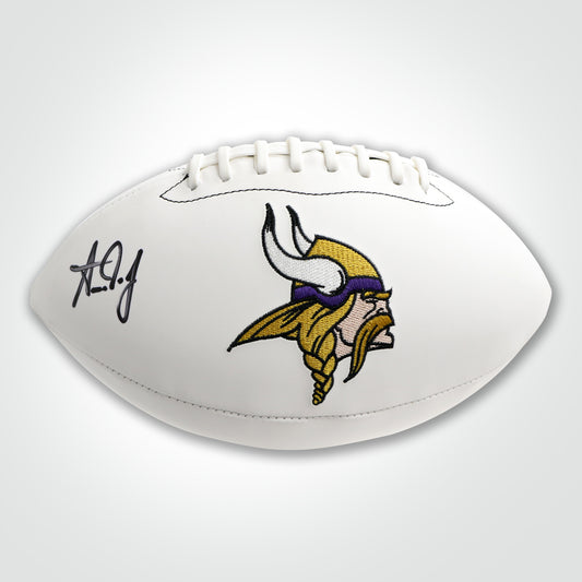 Aaron Jones Signed Vikings White Logo Football