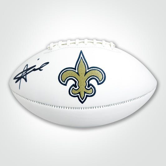 Alvin Kamara Signed Saints White Logo Football