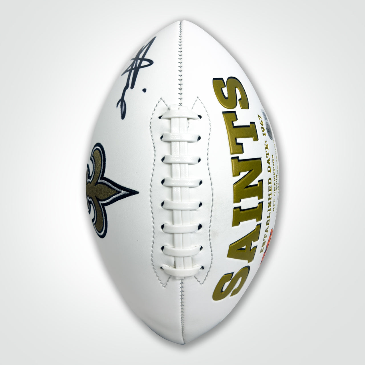 Alvin Kamara Signed Saints White Logo Football