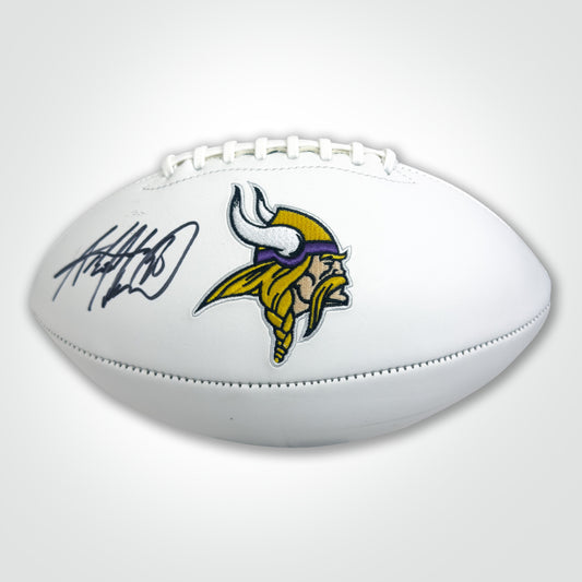 Adrian Peterson Signed Vikings White Logo Football