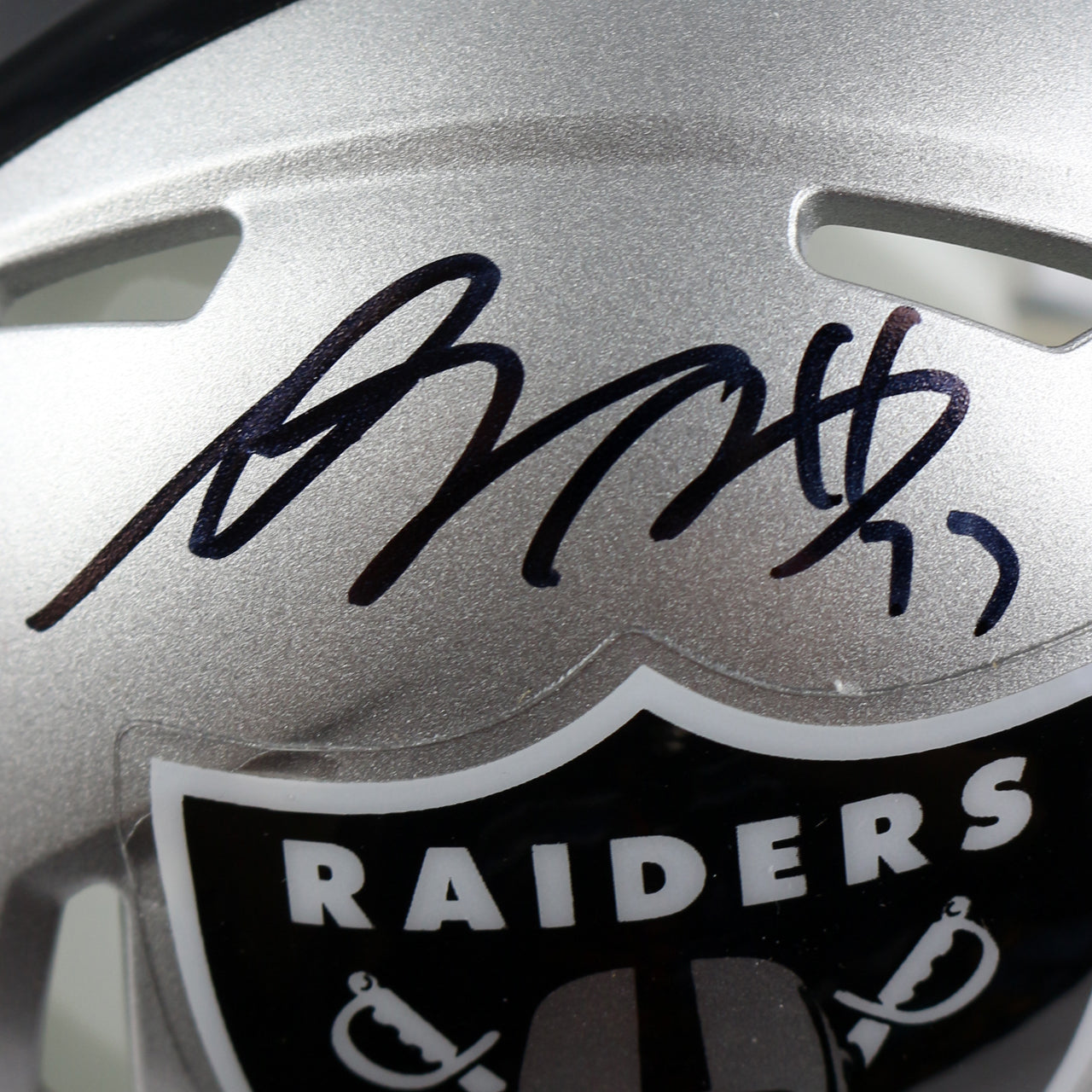 Bo Jackson & Davante Adams Dual Signed Raiders Speed Mini Helmet