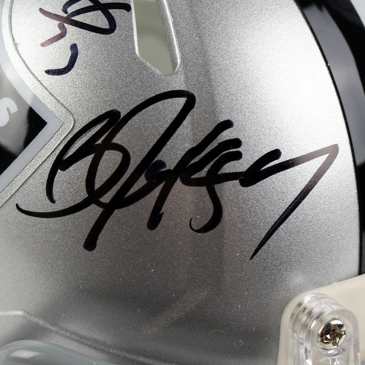 Bo Jackson & Davante Adams Dual Signed Raiders Speed Mini Helmet