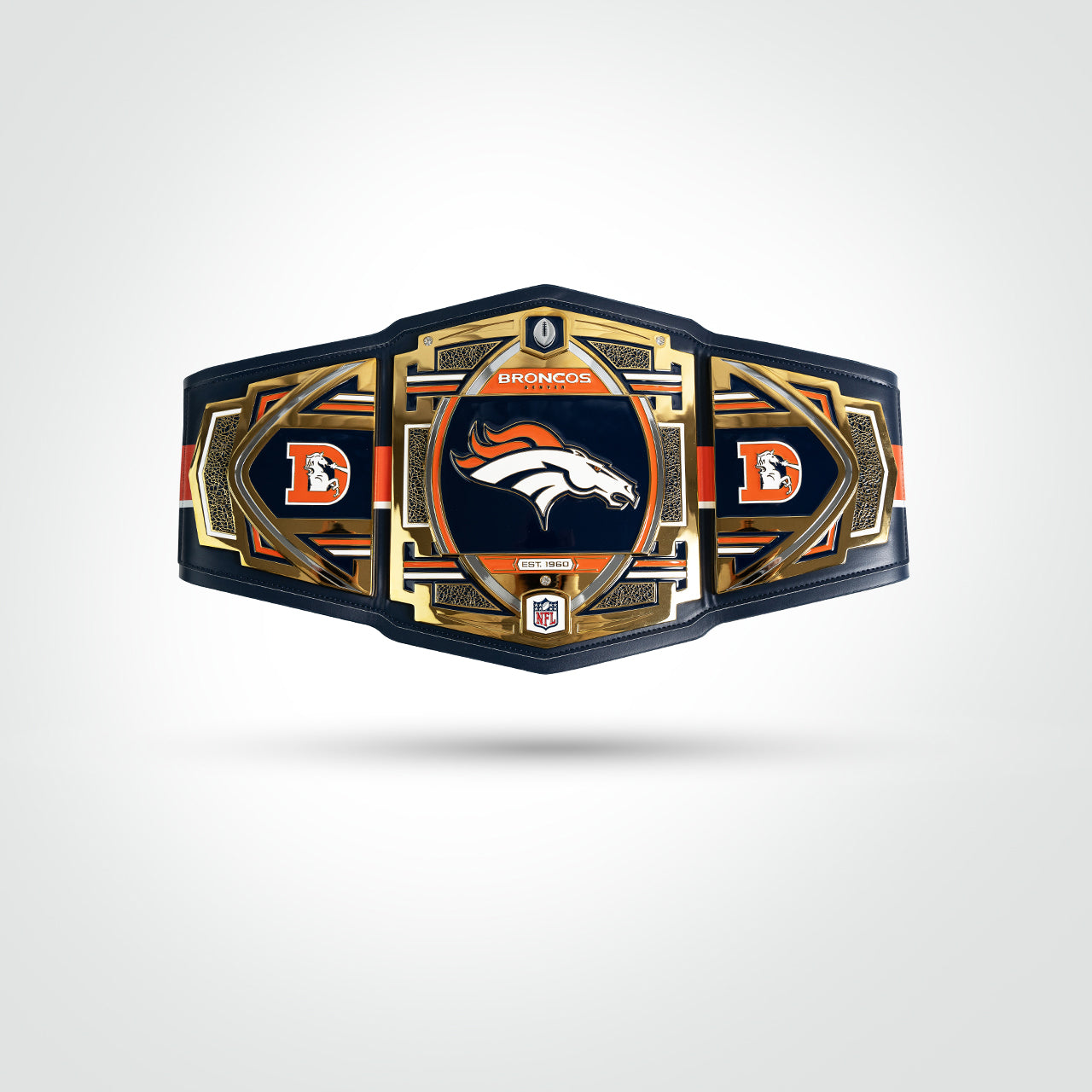 Bo Nix Signed Broncos WWE Belt Inscribed "Go Broncos!"