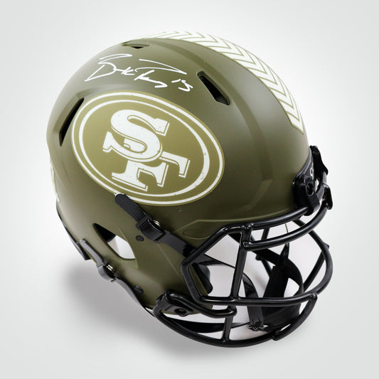 Brock Purdy Signed 49ers Salute to Service Full Size Authentic Helmet