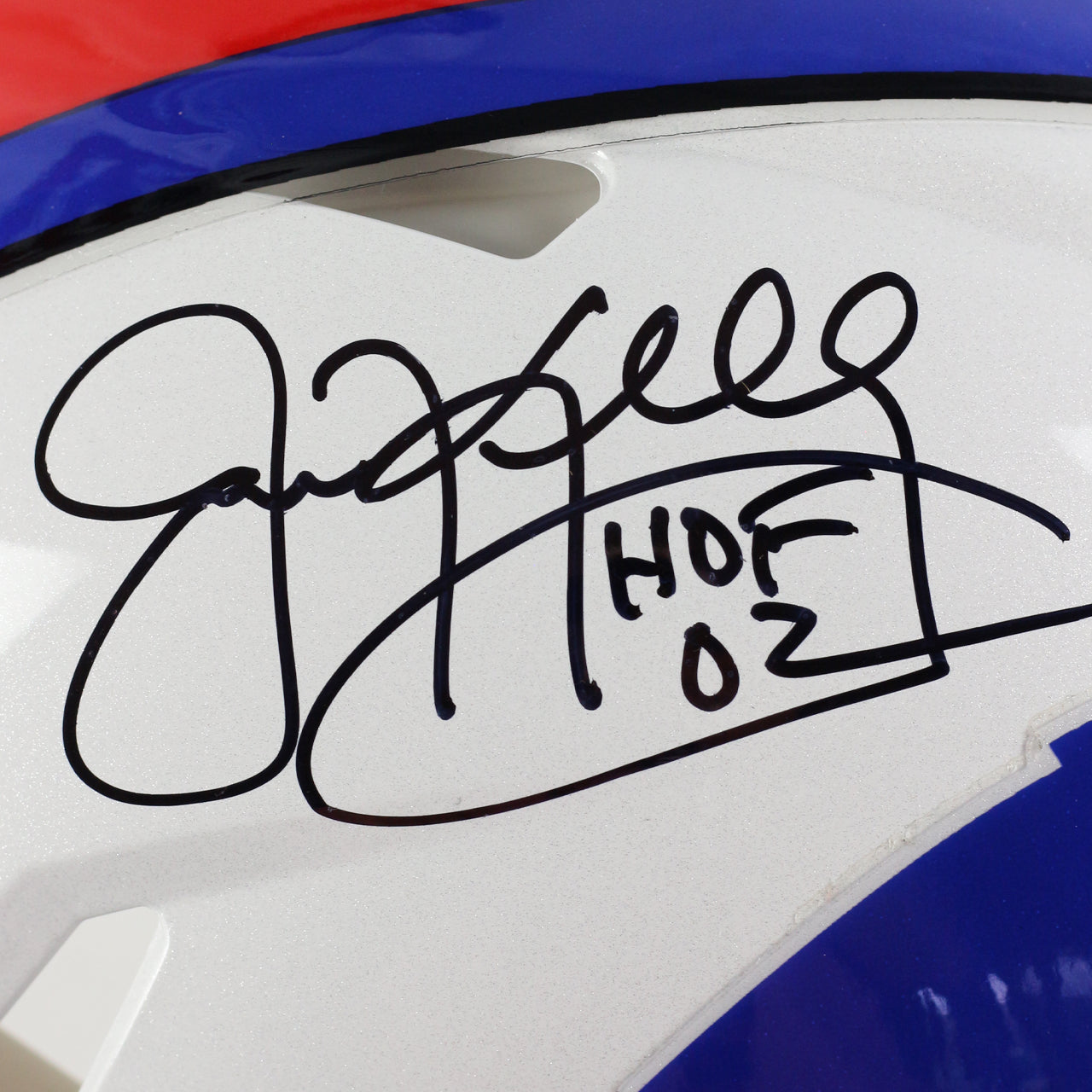 Quad Signed Bruce Smith / Jim Kelly / Thurman Thomas / Andre Reed Bills Speed Full Size Authentic Helmet Inscribed HoF Years