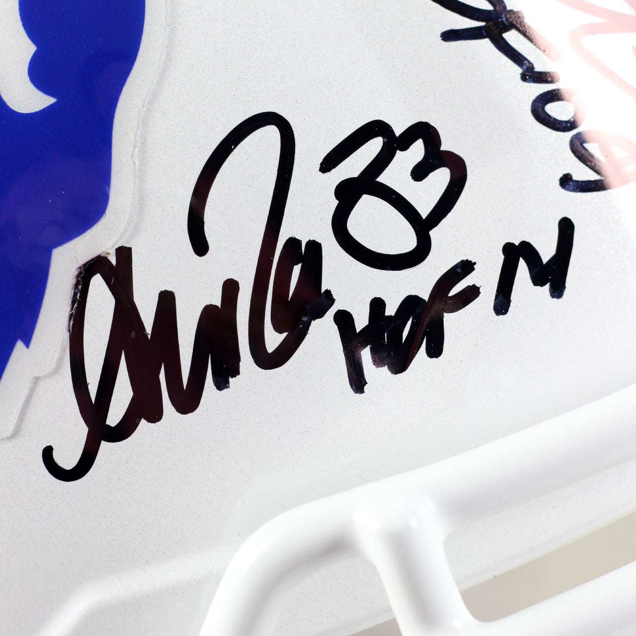 Quad Signed Bruce Smith / Jim Kelly / Thurman Thomas / Andre Reed Bills Speed Full Size Authentic Helmet Inscribed HoF Years