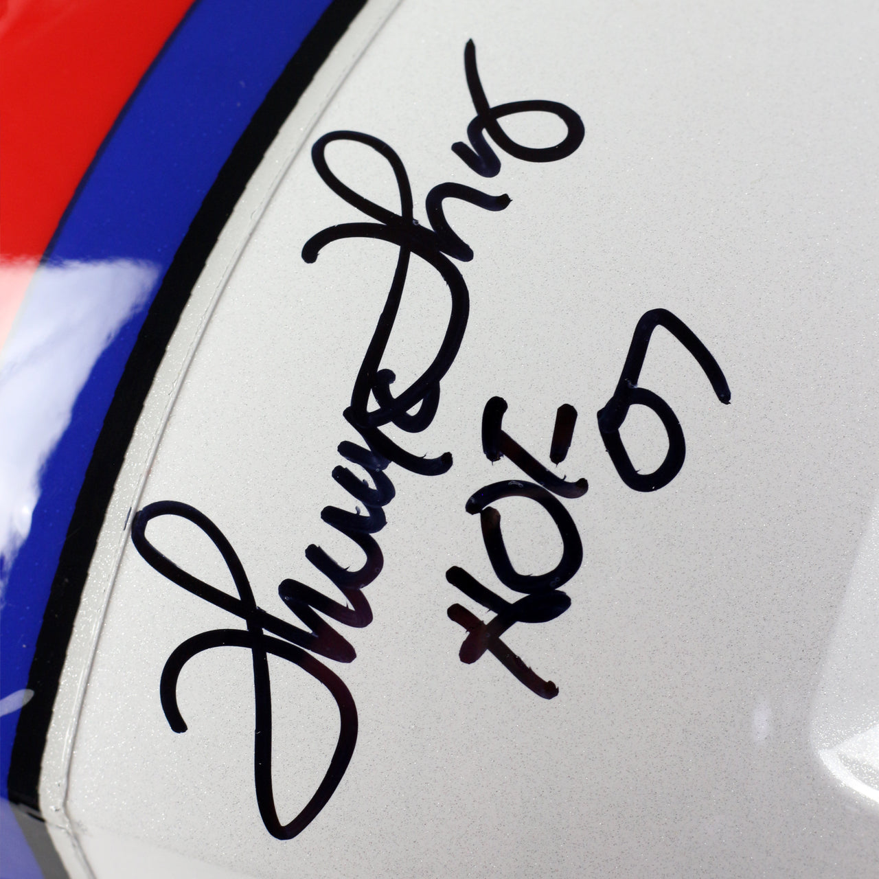 Quad Signed Bruce Smith / Jim Kelly / Thurman Thomas / Andre Reed Bills Speed Full Size Authentic Helmet Inscribed HoF Years