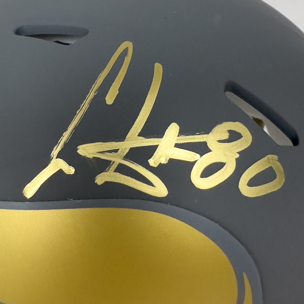 Cris Carter Signed Vikings Slate Mini Helmet