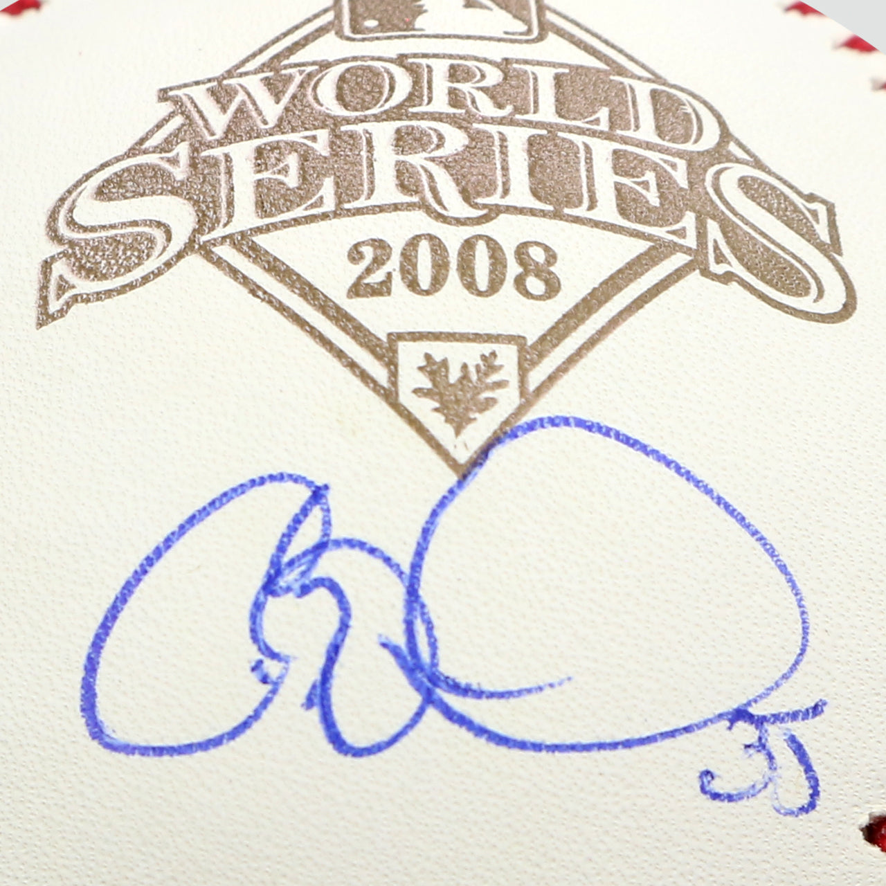 Cole Hammels Signed 2008 World Series Official Major League Baseball