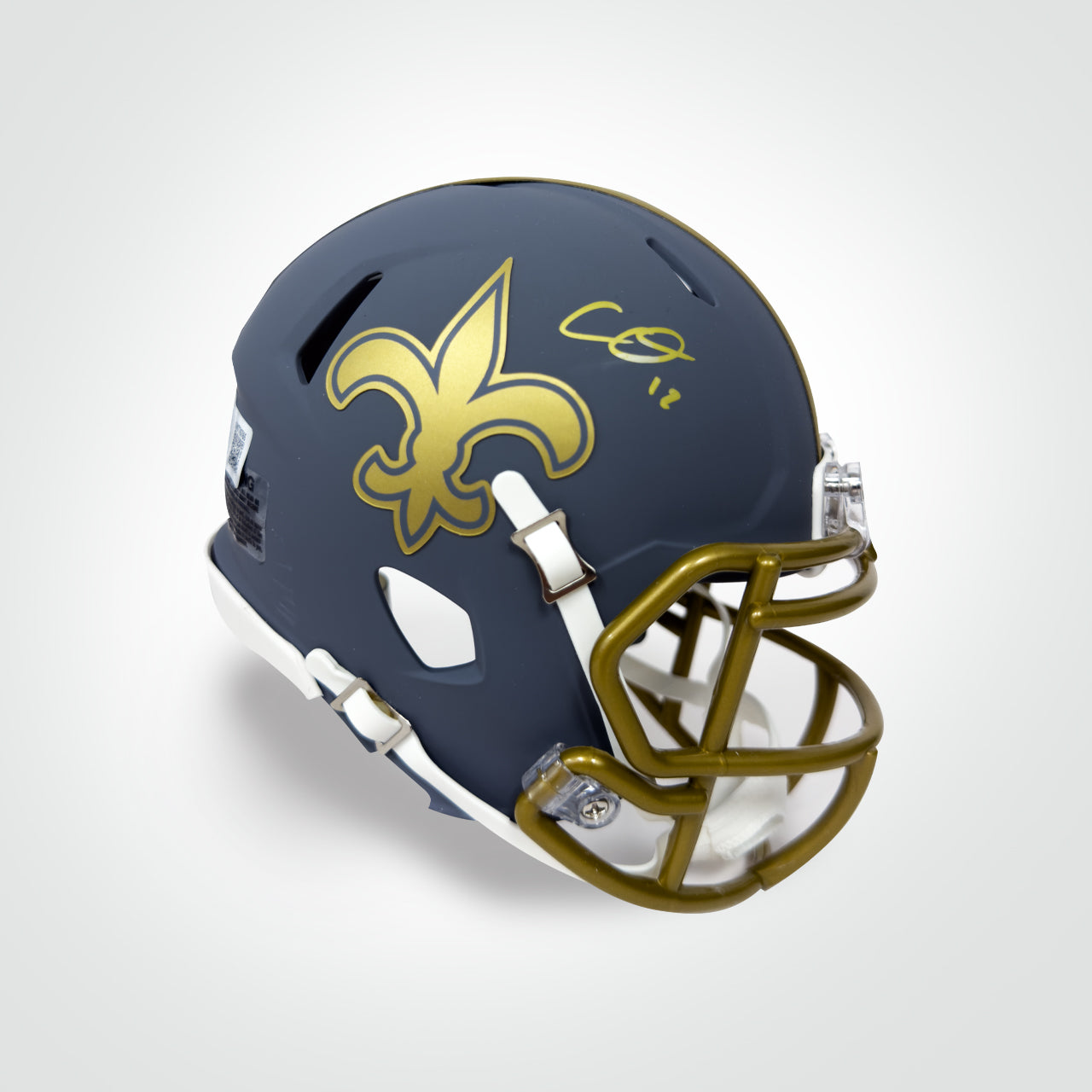 Chris Olave Signed Saints Slate Mini Helmet