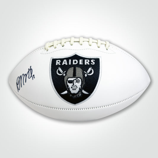 Davante Adams Signed Raiders White Logo Football