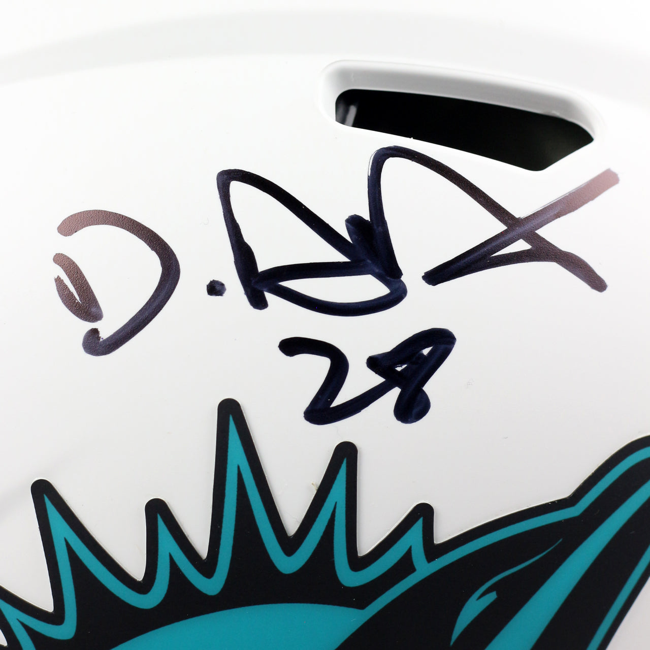 De'Von Achane Signed Dolphins Lunar Full Size Authentic Helmet