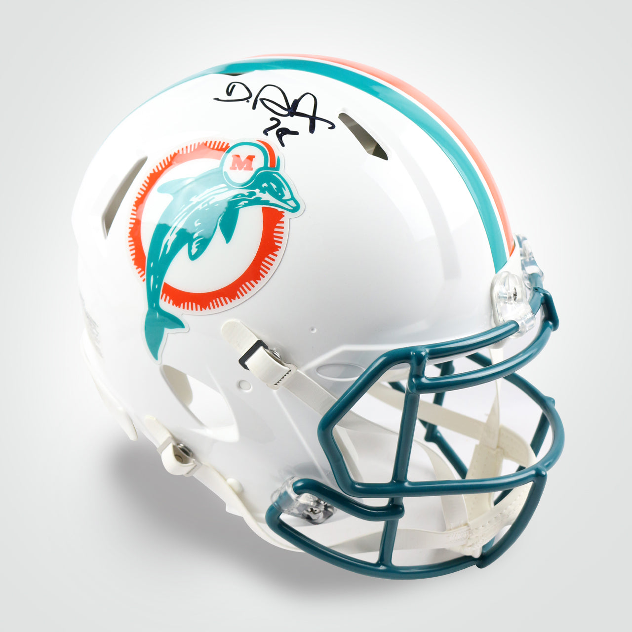 Devon Achane Signed Dolphins Throwback Speed Full Size Authentic Helmet