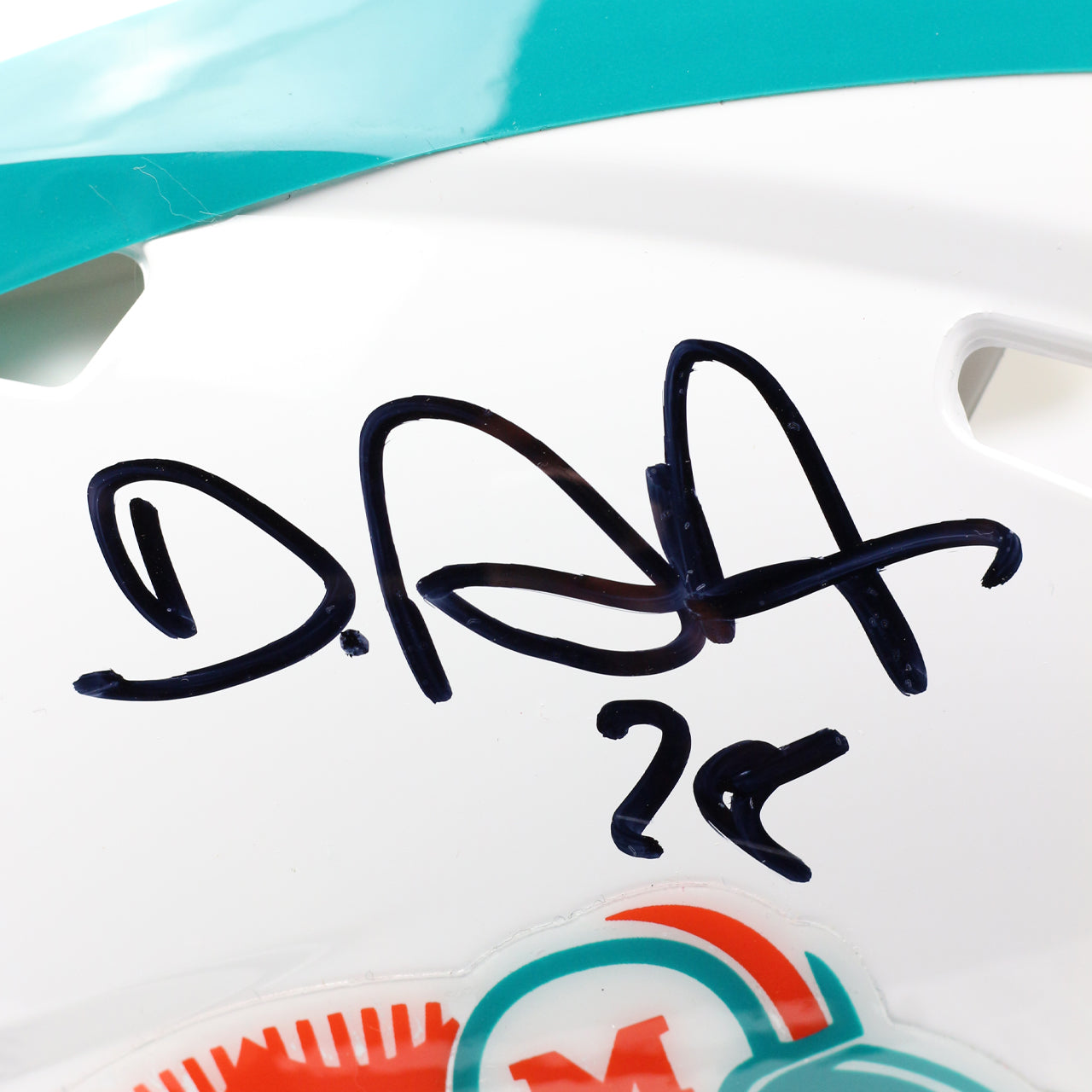 Devon Achane Signed Dolphins Throwback Speed Full Size Authentic Helmet