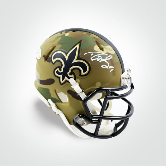 Drew Brees Signed Saints Camo Mini Helmet