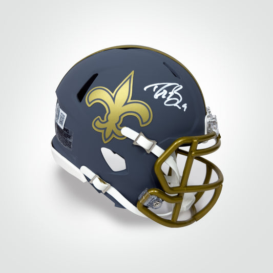 Drew Brees Signed Saints Slate Mini Helmet