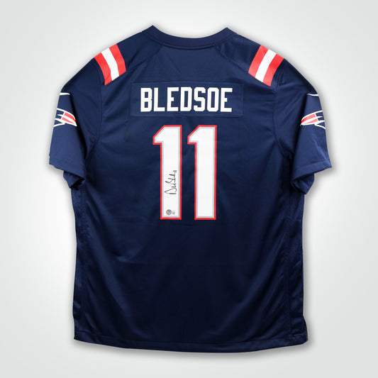 Drew Bledsoe Signed Patriots Nike Game Football Jersey