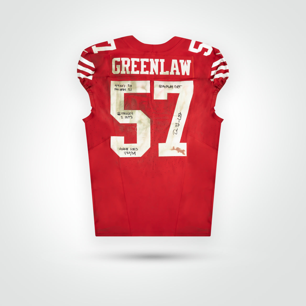 Dre Greenlaw Signed 49ers Game Used Jersey