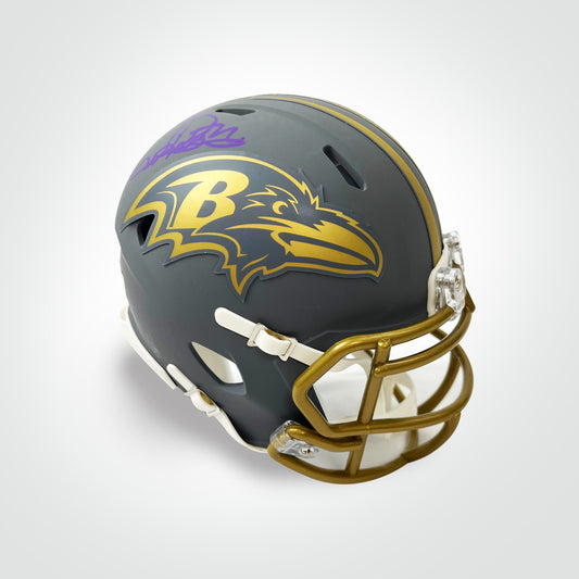 Derrick Henry Signed Ravens Slate Speed Mini Helmet