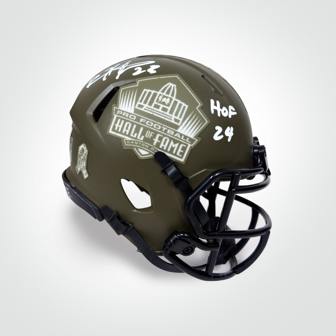 Devin Hester Signed Hall of Fame Salute To Service Inscribed "HoF 24" Mini Helmet