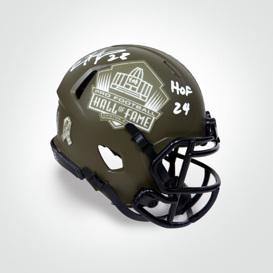 Devin Hester Signed Hall of Fame Salute To Service Inscribed "HoF 24" Mini Helmet