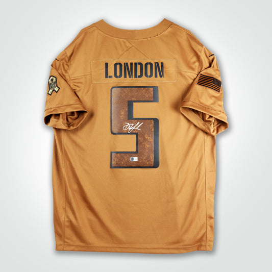 Drake London Signed Falcons Nike Salute to Service Jersey