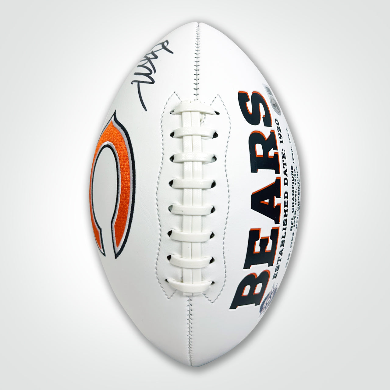 D.J. Moore Signed Bears White Logo Football