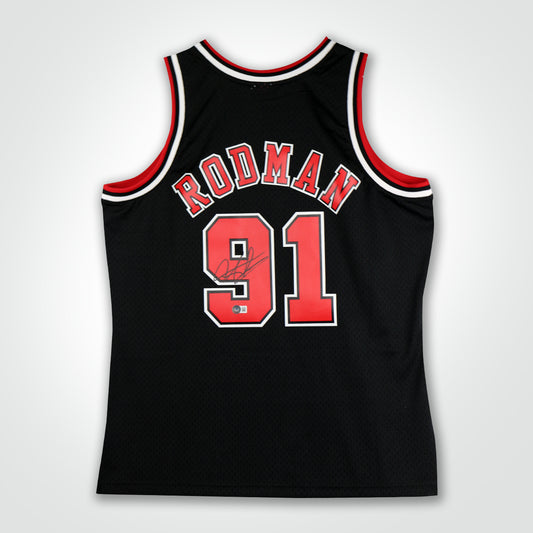 Dennis Rodman Signed Bulls Mitchell & Ness Swingman 97-98 Jersey