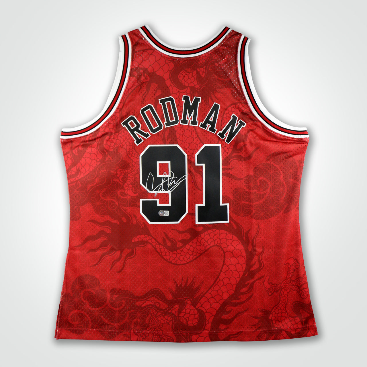 Dennis Rodman Signed Bulls Mitchell & Ness 97-98 Classics Asian Heritage Jersey