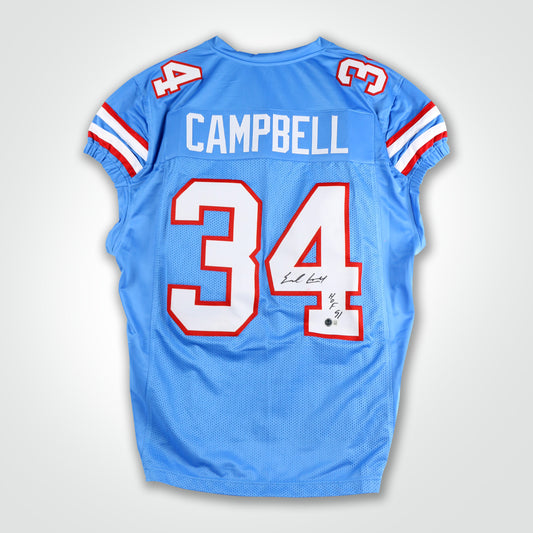 Earl Campbell Signed Jersey Inscribed "HoF 91"
