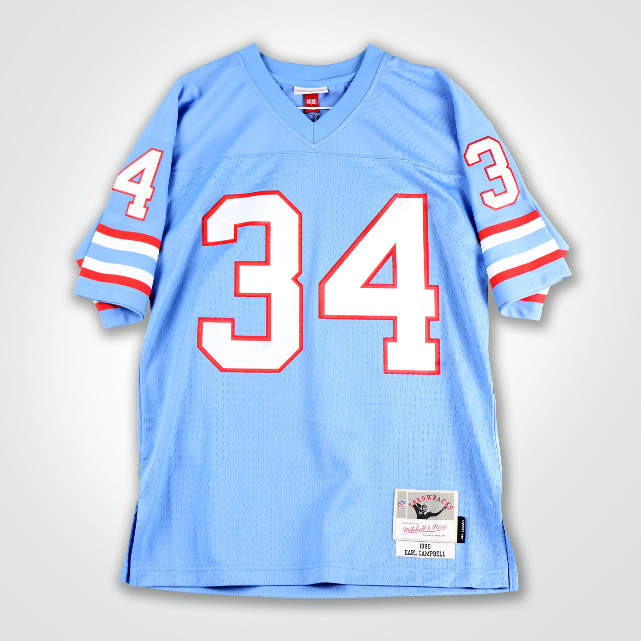 Earl Campbell Signed Oilers Mitchell & Ness Replica Jersey Inscribed "HoF 91"