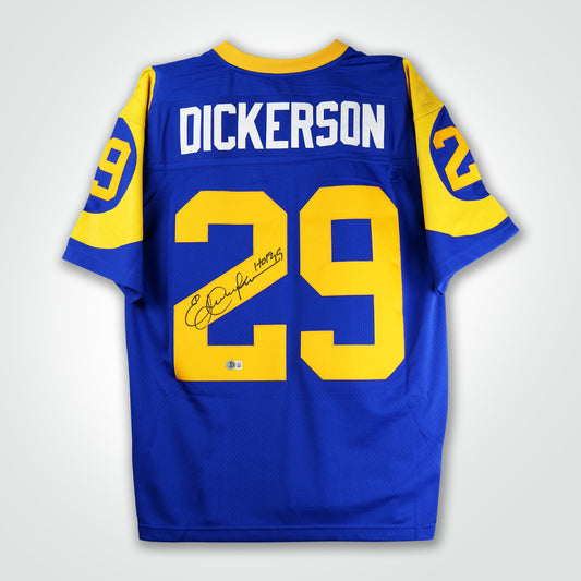 Eric Dickerson Signed Rams Mitchell & Ness Replica Jersey Inscribed "HoF 99"
