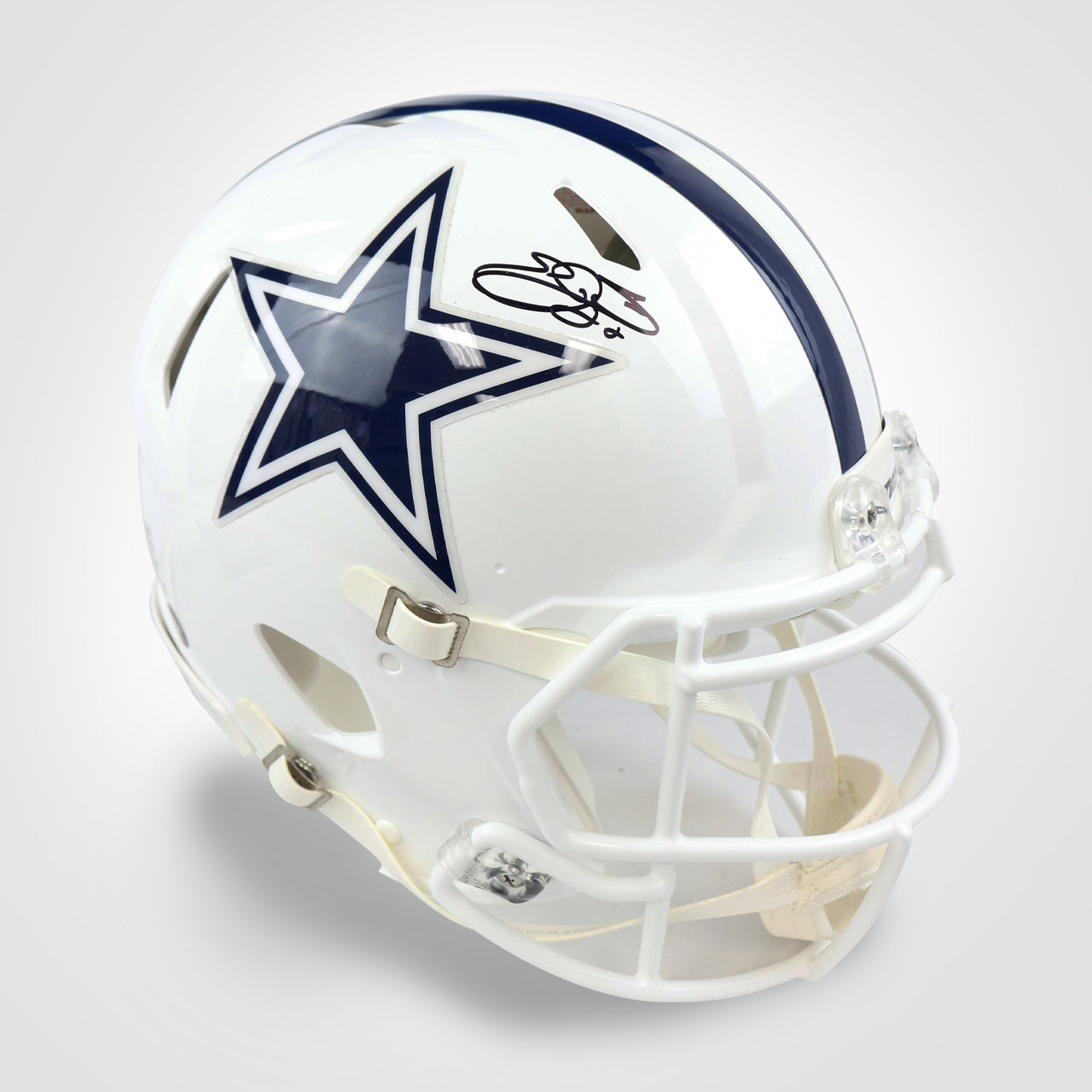 Emmitt Smith Signed Cowboys Alternate White Speed Full Size Authentic Helmet