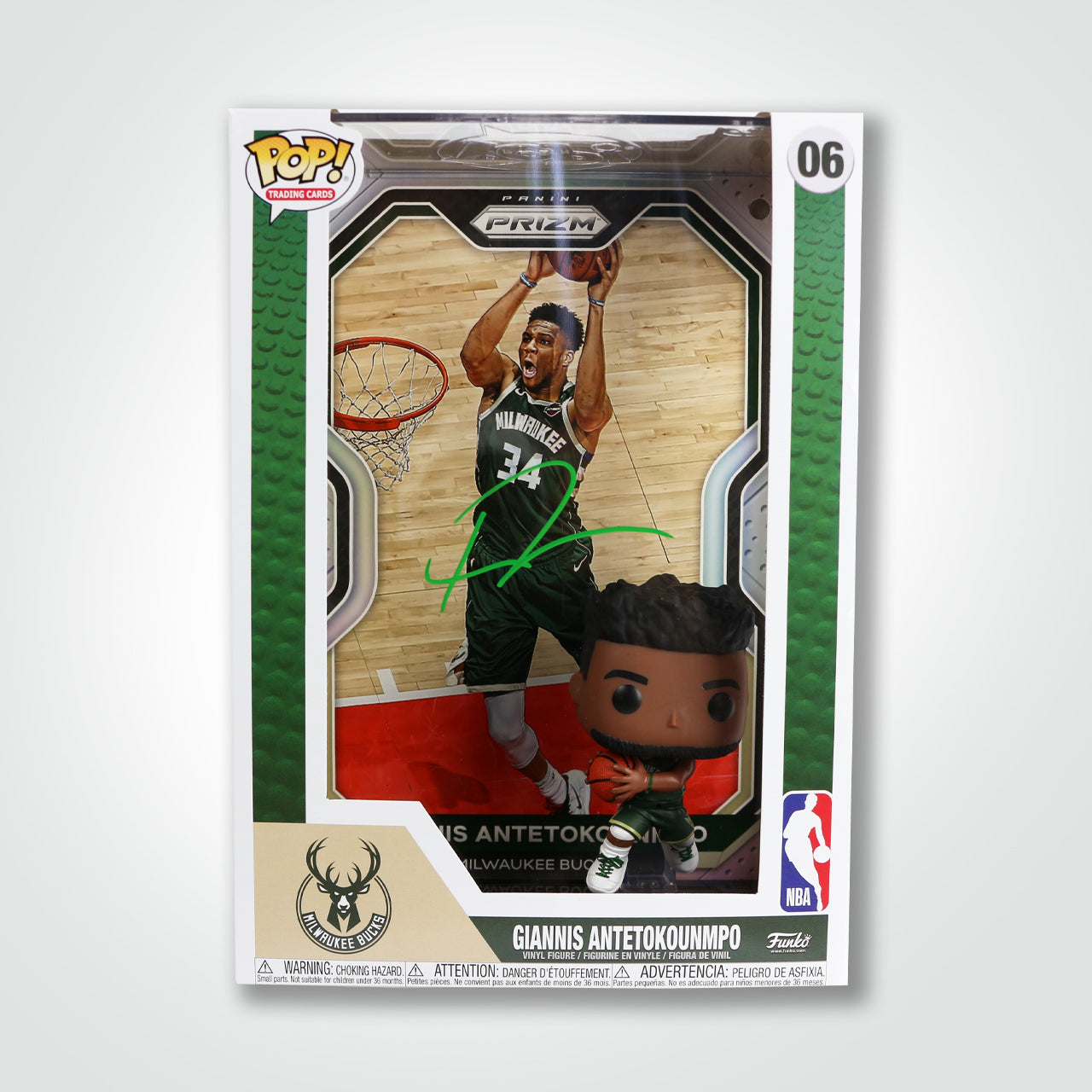 Giannis Antetokounmpo Signed Bucks Funko Pop! Trading Cards