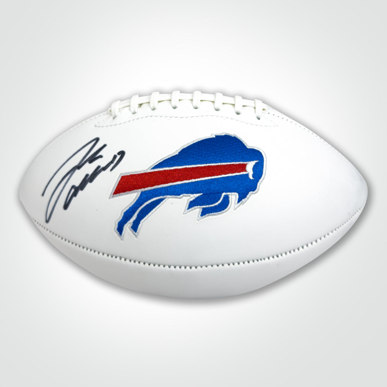 Josh Allen Signed Bills White Logo Football