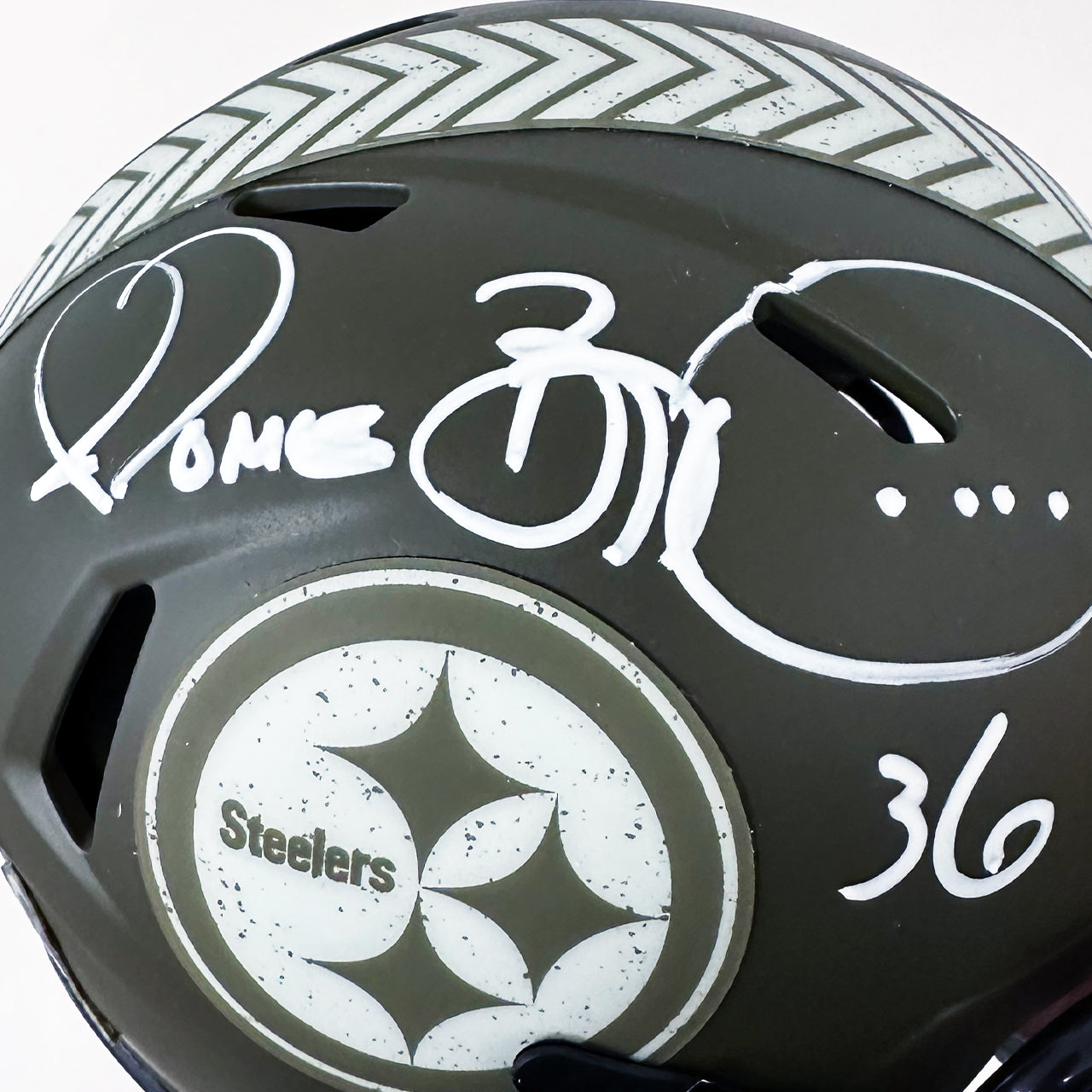 Jerome Bettis Signed Steelers Salute To Service Mini Helmet