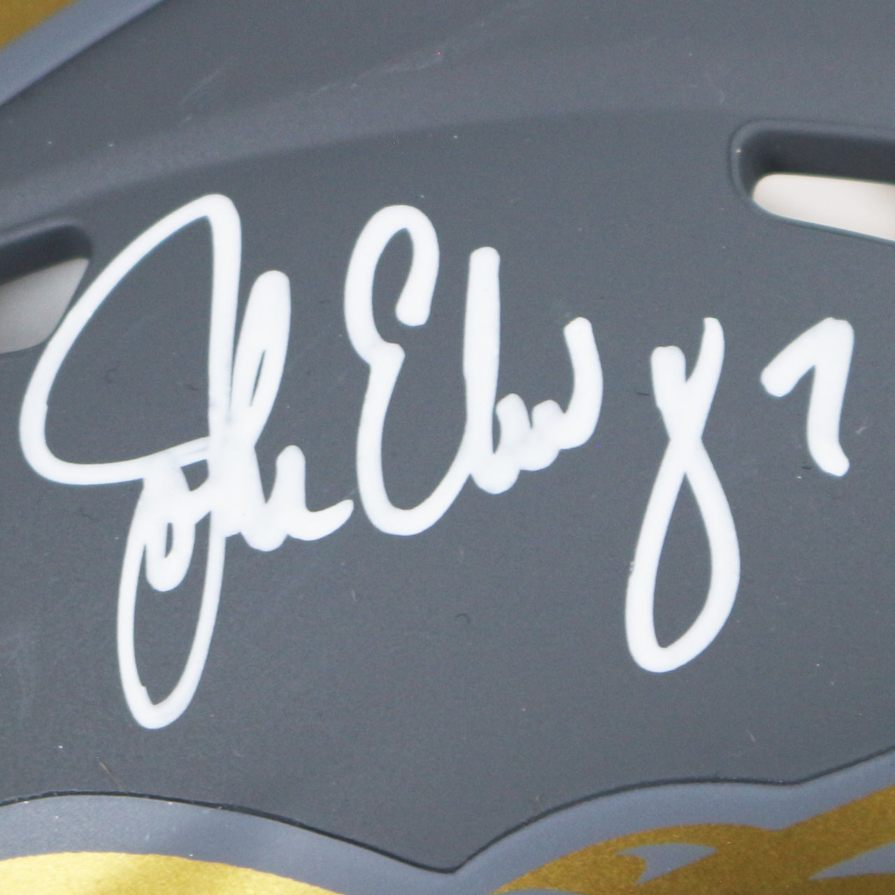 John Elway Signed Broncos Slate Mini Helmet