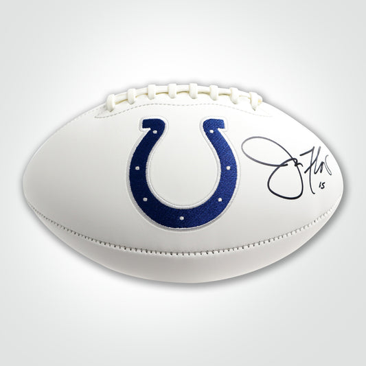 Joe Flacco Signed Colts White Panel Football