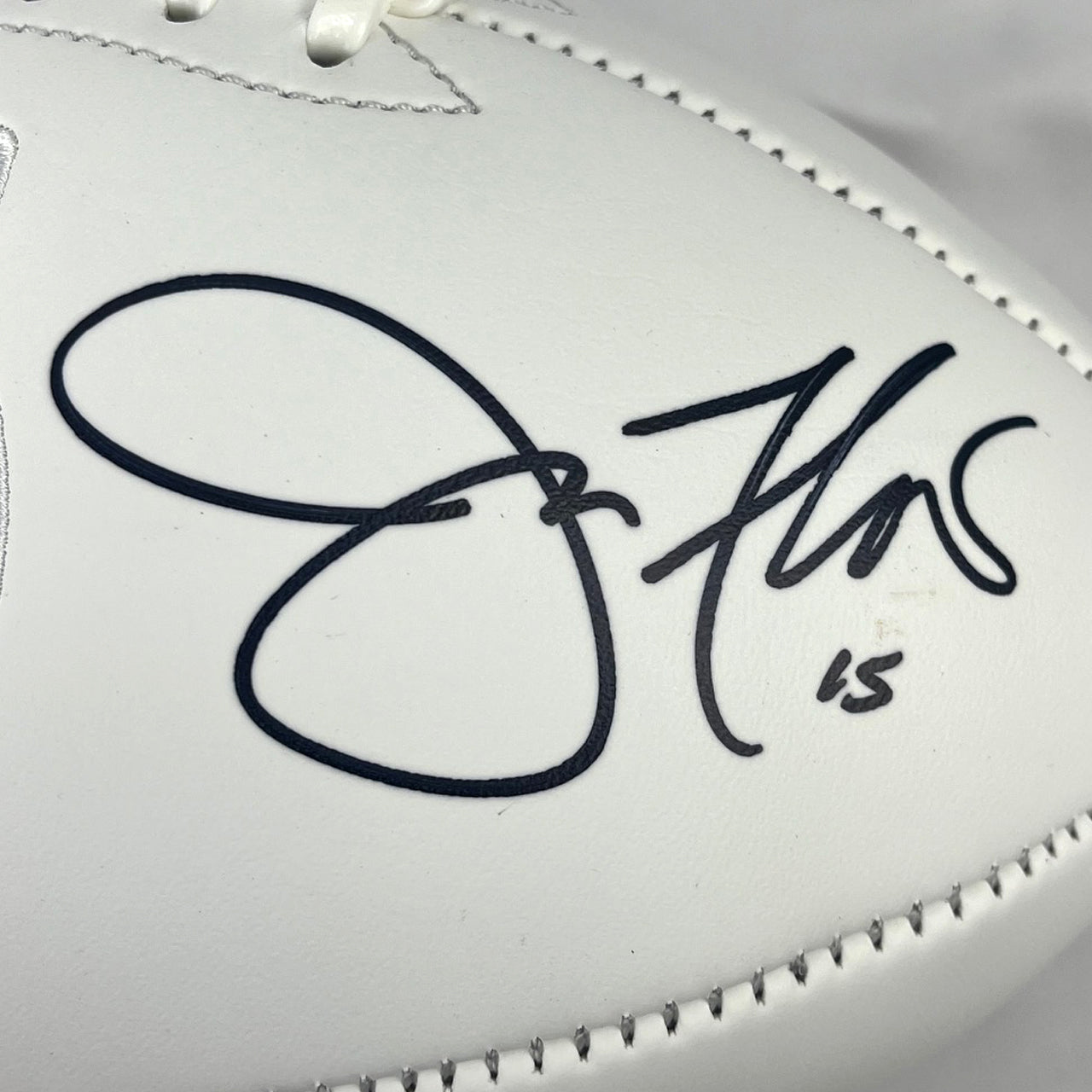 Joe Flacco Signed Colts White Panel Football