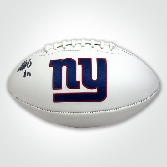 Jalin Hyatt Signed Giants White Logo Football