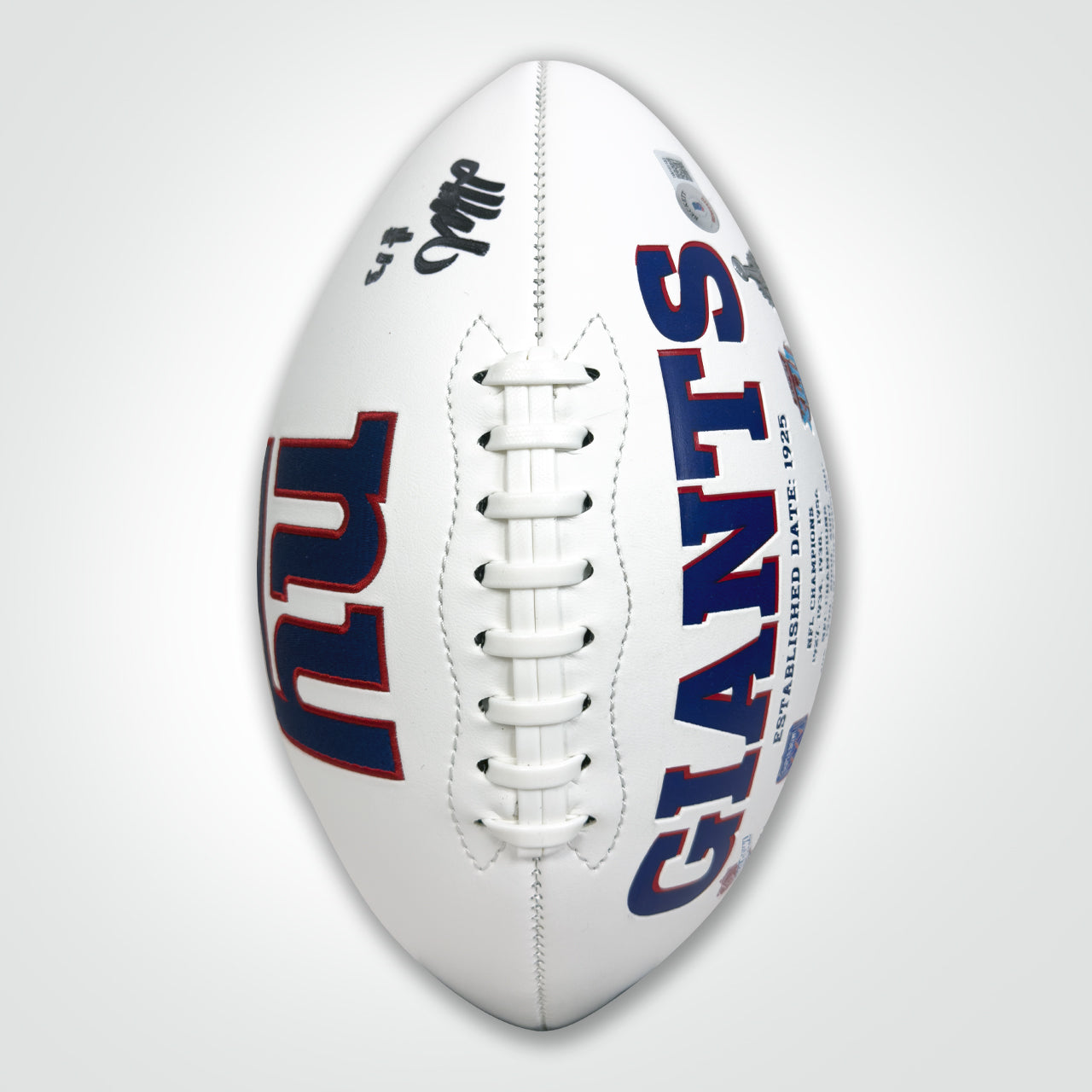 Jalin Hyatt Signed Giants White Logo Football