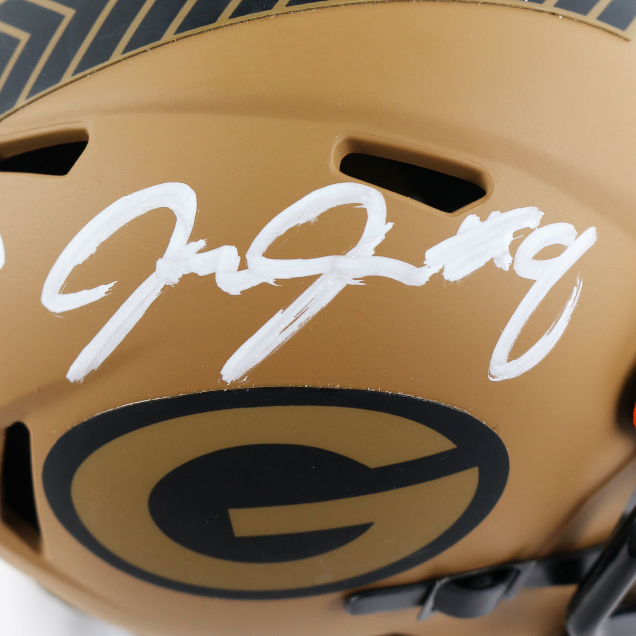 Jordan Love & Josh Jacobs Signed Packers Salute to Service (STS) Mini Helmet