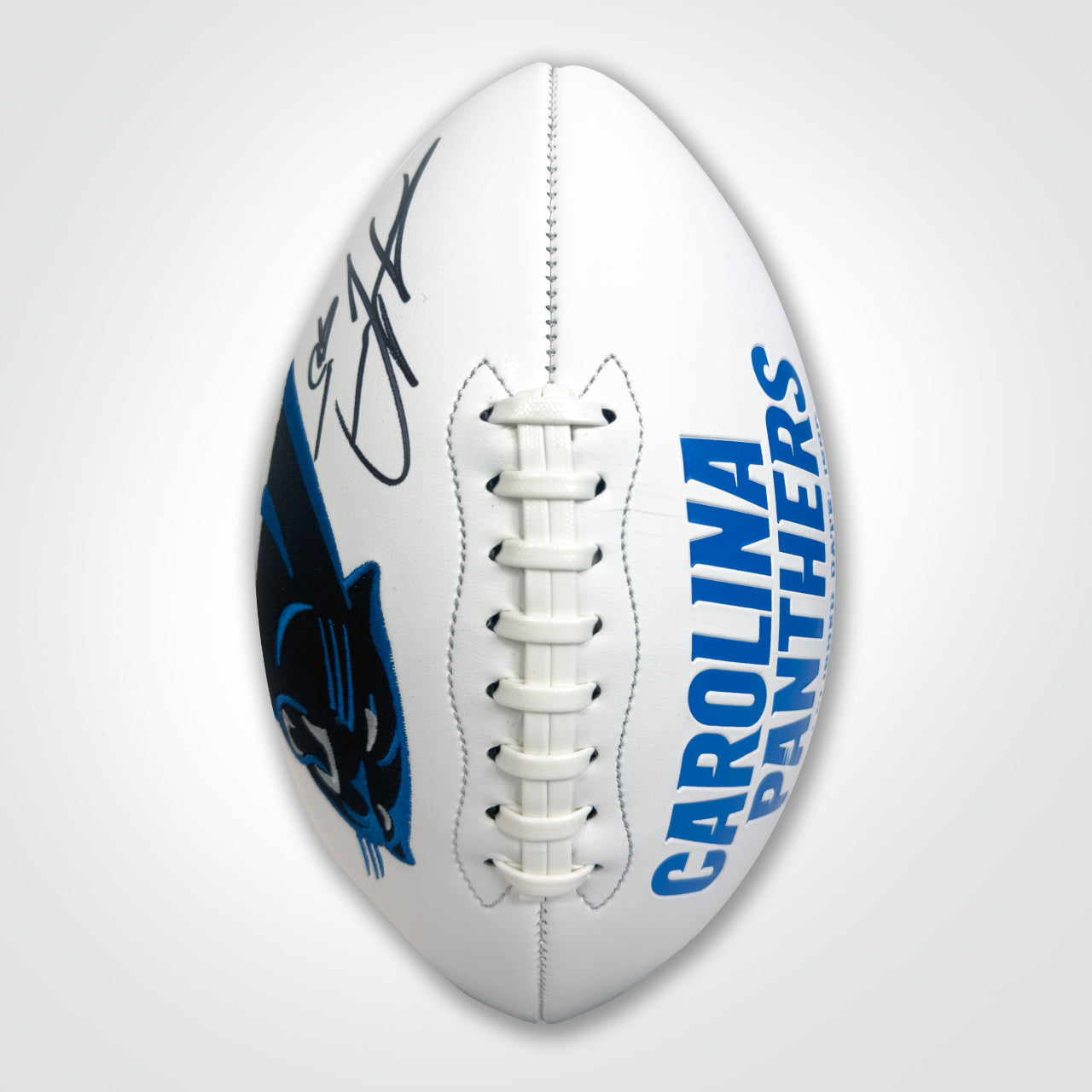 Julius Peppers Signed Panthers White Logo Football